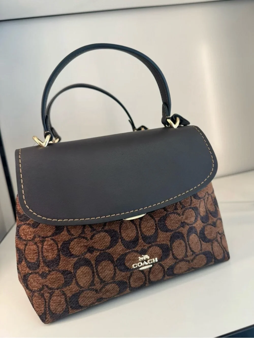NWT Coach Emory Top Handle Bag In Signature Chenille